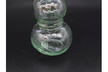 戦前　当時物　瓢箪型　気泡や絶妙なフォルムが味わいのあるニッキ水瓶5個セット(豆ガラス、ちびニッキ水、ガラス容器、駄菓子屋ビン、ペロペロ、レトロガラス、一輪挿し、ひょうたん)(R-077061)