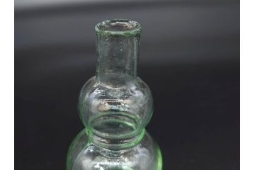 戦前　当時物　瓢箪型　気泡や絶妙なフォルムが味わいのあるニッキ水瓶5個セット(豆ガラス、ちびニッキ水、ガラス容器、駄菓子屋ビン、ペロペロ、レトロガラス、一輪挿し、ひょうたん)(R-077061)