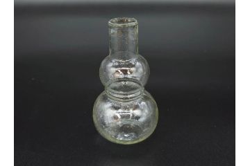 戦前　当時物　瓢箪型　気泡や絶妙なフォルムが味わいのあるニッキ水瓶5個セット(豆ガラス、ちびニッキ水、ガラス容器、駄菓子屋ビン、ペロペロ、レトロガラス、一輪挿し、ひょうたん)(R-077061)