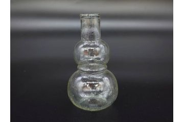 戦前　当時物　瓢箪型　気泡や絶妙なフォルムが味わいのあるニッキ水瓶5個セット(豆ガラス、ちびニッキ水、ガラス容器、駄菓子屋ビン、ペロペロ、レトロガラス、一輪挿し、ひょうたん)(R-077061)
