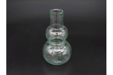 戦前　当時物　瓢箪型　気泡や絶妙なフォルムが味わいのあるニッキ水瓶5個セット(豆ガラス、ちびニッキ水、ガラス容器、駄菓子屋ビン、ペロペロ、レトロガラス、一輪挿し、ひょうたん)(R-077061)