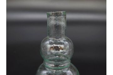 戦前　当時物　瓢箪型　気泡や絶妙なフォルムが味わいのあるニッキ水瓶5個セット(豆ガラス、ちびニッキ水、ガラス容器、駄菓子屋ビン、ペロペロ、レトロガラス、一輪挿し、ひょうたん)(R-077061)
