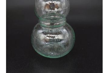 戦前　当時物　瓢箪型　気泡や絶妙なフォルムが味わいのあるニッキ水瓶5個セット(豆ガラス、ちびニッキ水、ガラス容器、駄菓子屋ビン、ペロペロ、レトロガラス、一輪挿し、ひょうたん)(R-077061)