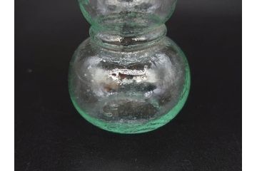 戦前　当時物　瓢箪型　気泡や絶妙なフォルムが味わいのあるニッキ水瓶5個セット(豆ガラス、ちびニッキ水、ガラス容器、駄菓子屋ビン、ペロペロ、レトロガラス、一輪挿し、ひょうたん)(R-077061)