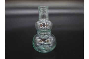 戦前　当時物　瓢箪型　気泡や絶妙なフォルムが味わいのあるニッキ水瓶5個セット(豆ガラス、ちびニッキ水、ガラス容器、駄菓子屋ビン、ペロペロ、レトロガラス、一輪挿し、ひょうたん)(R-077061)