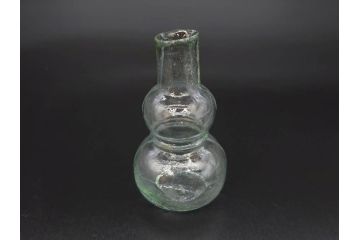 戦前　当時物　瓢箪型　気泡や絶妙なフォルムが味わいのあるニッキ水瓶5個セット(豆ガラス、ちびニッキ水、ガラス容器、駄菓子屋ビン、ペロペロ、レトロガラス、一輪挿し、ひょうたん)(R-077062)