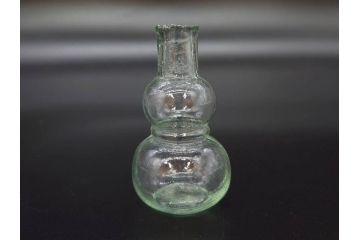 戦前　当時物　瓢箪型　気泡や絶妙なフォルムが味わいのあるニッキ水瓶5個セット(豆ガラス、ちびニッキ水、ガラス容器、駄菓子屋ビン、ペロペロ、レトロガラス、一輪挿し、ひょうたん)(R-077062)