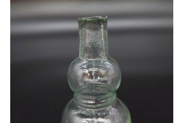 戦前　当時物　瓢箪型　気泡や絶妙なフォルムが味わいのあるニッキ水瓶5個セット(豆ガラス、ちびニッキ水、ガラス容器、駄菓子屋ビン、ペロペロ、レトロガラス、一輪挿し、ひょうたん)(R-077062)