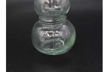 戦前　当時物　瓢箪型　気泡や絶妙なフォルムが味わいのあるニッキ水瓶5個セット(豆ガラス、ちびニッキ水、ガラス容器、駄菓子屋ビン、ペロペロ、レトロガラス、一輪挿し、ひょうたん)(R-077062)
