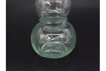 戦前　当時物　瓢箪型　気泡や絶妙なフォルムが味わいのあるニッキ水瓶5個セット(豆ガラス、ちびニッキ水、ガラス容器、駄菓子屋ビン、ペロペロ、レトロガラス、一輪挿し、ひょうたん)(R-077062)