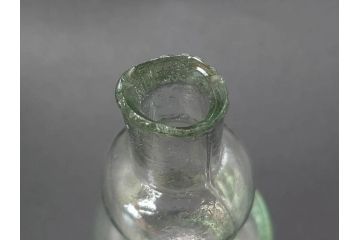 戦前　当時物　瓢箪型　気泡や絶妙なフォルムが味わいのあるニッキ水瓶5個セット(豆ガラス、ちびニッキ水、ガラス容器、駄菓子屋ビン、ペロペロ、レトロガラス、一輪挿し、ひょうたん)(R-077062)