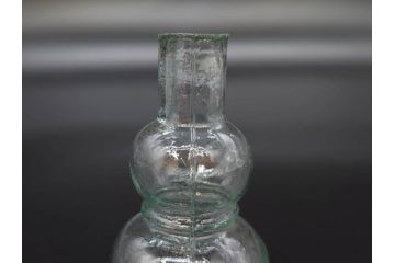 戦前　当時物　瓢箪型　気泡や絶妙なフォルムが味わいのあるニッキ水瓶5個セット(豆ガラス、ちびニッキ水、ガラス容器、駄菓子屋ビン、ペロペロ、レトロガラス、一輪挿し、ひょうたん)(R-077062)