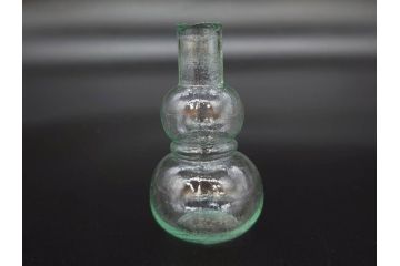 戦前　当時物　瓢箪型　気泡や絶妙なフォルムが味わいのあるニッキ水瓶5個セット(豆ガラス、ちびニッキ水、ガラス容器、駄菓子屋ビン、ペロペロ、レトロガラス、一輪挿し、ひょうたん)(R-077062)