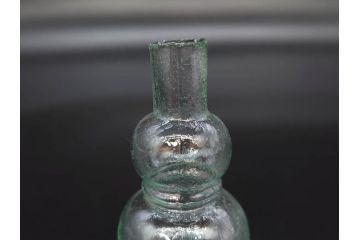 戦前　当時物　瓢箪型　気泡や絶妙なフォルムが味わいのあるニッキ水瓶5個セット(豆ガラス、ちびニッキ水、ガラス容器、駄菓子屋ビン、ペロペロ、レトロガラス、一輪挿し、ひょうたん)(R-077062)