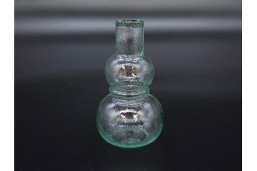 戦前　当時物　瓢箪型　気泡や絶妙なフォルムが味わいのあるニッキ水瓶5個セット(豆ガラス、ちびニッキ水、ガラス容器、駄菓子屋ビン、ペロペロ、レトロガラス、一輪挿し、ひょうたん)(R-077062)