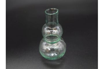 戦前　当時物　瓢箪型　気泡や絶妙なフォルムが味わいのあるニッキ水瓶5個セット(豆ガラス、ちびニッキ水、ガラス容器、駄菓子屋ビン、ペロペロ、レトロガラス、一輪挿し、ひょうたん)(R-077063)
