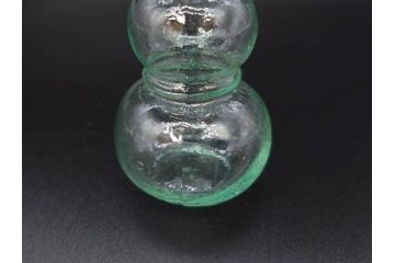 戦前　当時物　瓢箪型　気泡や絶妙なフォルムが味わいのあるニッキ水瓶5個セット(豆ガラス、ちびニッキ水、ガラス容器、駄菓子屋ビン、ペロペロ、レトロガラス、一輪挿し、ひょうたん)(R-077063)