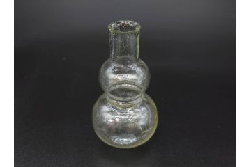 戦前　当時物　瓢箪型　気泡や絶妙なフォルムが味わいのあるニッキ水瓶5個セット(豆ガラス、ちびニッキ水、ガラス容器、駄菓子屋ビン、ペロペロ、レトロガラス、一輪挿し、ひょうたん)(R-077063)