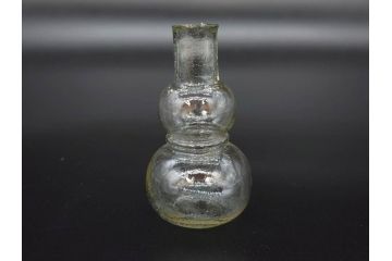 戦前　当時物　瓢箪型　気泡や絶妙なフォルムが味わいのあるニッキ水瓶5個セット(豆ガラス、ちびニッキ水、ガラス容器、駄菓子屋ビン、ペロペロ、レトロガラス、一輪挿し、ひょうたん)(R-077063)