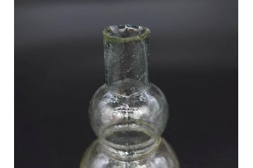 戦前　当時物　瓢箪型　気泡や絶妙なフォルムが味わいのあるニッキ水瓶5個セット(豆ガラス、ちびニッキ水、ガラス容器、駄菓子屋ビン、ペロペロ、レトロガラス、一輪挿し、ひょうたん)(R-077063)