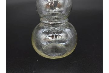 戦前　当時物　瓢箪型　気泡や絶妙なフォルムが味わいのあるニッキ水瓶5個セット(豆ガラス、ちびニッキ水、ガラス容器、駄菓子屋ビン、ペロペロ、レトロガラス、一輪挿し、ひょうたん)(R-077063)