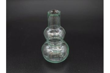 戦前　当時物　瓢箪型　気泡や絶妙なフォルムが味わいのあるニッキ水瓶5個セット(豆ガラス、ちびニッキ水、ガラス容器、駄菓子屋ビン、ペロペロ、レトロガラス、一輪挿し、ひょうたん)(R-077063)