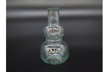 戦前　当時物　瓢箪型　気泡や絶妙なフォルムが味わいのあるニッキ水瓶5個セット(豆ガラス、ちびニッキ水、ガラス容器、駄菓子屋ビン、ペロペロ、レトロガラス、一輪挿し、ひょうたん)(R-077063)