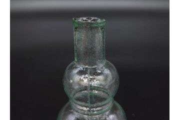 戦前　当時物　瓢箪型　気泡や絶妙なフォルムが味わいのあるニッキ水瓶5個セット(豆ガラス、ちびニッキ水、ガラス容器、駄菓子屋ビン、ペロペロ、レトロガラス、一輪挿し、ひょうたん)(R-077063)