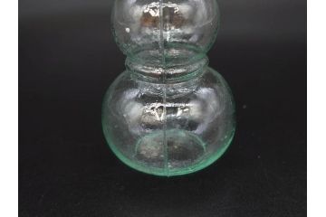 戦前　当時物　瓢箪型　気泡や絶妙なフォルムが味わいのあるニッキ水瓶5個セット(豆ガラス、ちびニッキ水、ガラス容器、駄菓子屋ビン、ペロペロ、レトロガラス、一輪挿し、ひょうたん)(R-077063)