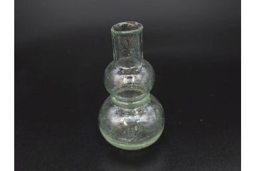 戦前　当時物　瓢箪型　気泡や絶妙なフォルムが味わいのあるニッキ水瓶5個セット(豆ガラス、ちびニッキ水、ガラス容器、駄菓子屋ビン、ペロペロ、レトロガラス、一輪挿し、ひょうたん)(R-077063)