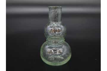 戦前　当時物　瓢箪型　気泡や絶妙なフォルムが味わいのあるニッキ水瓶5個セット(豆ガラス、ちびニッキ水、ガラス容器、駄菓子屋ビン、ペロペロ、レトロガラス、一輪挿し、ひょうたん)(R-077063)
