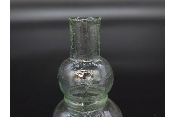 戦前　当時物　瓢箪型　気泡や絶妙なフォルムが味わいのあるニッキ水瓶5個セット(豆ガラス、ちびニッキ水、ガラス容器、駄菓子屋ビン、ペロペロ、レトロガラス、一輪挿し、ひょうたん)(R-077063)