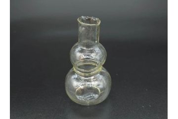 戦前　当時物　瓢箪型　気泡や絶妙なフォルムが味わいのあるニッキ水瓶5個セット(豆ガラス、ちびニッキ水、ガラス容器、駄菓子屋ビン、ペロペロ、レトロガラス、一輪挿し、ひょうたん)(R-077064)