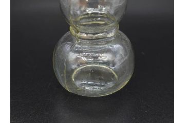 戦前　当時物　瓢箪型　気泡や絶妙なフォルムが味わいのあるニッキ水瓶5個セット(豆ガラス、ちびニッキ水、ガラス容器、駄菓子屋ビン、ペロペロ、レトロガラス、一輪挿し、ひょうたん)(R-077064)