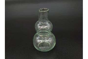 戦前　当時物　瓢箪型　気泡や絶妙なフォルムが味わいのあるニッキ水瓶5個セット(豆ガラス、ちびニッキ水、ガラス容器、駄菓子屋ビン、ペロペロ、レトロガラス、一輪挿し、ひょうたん)(R-077064)