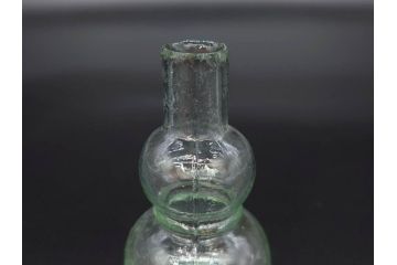 戦前　当時物　瓢箪型　気泡や絶妙なフォルムが味わいのあるニッキ水瓶5個セット(豆ガラス、ちびニッキ水、ガラス容器、駄菓子屋ビン、ペロペロ、レトロガラス、一輪挿し、ひょうたん)(R-077064)