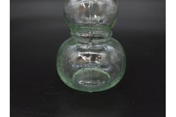 戦前　当時物　瓢箪型　気泡や絶妙なフォルムが味わいのあるニッキ水瓶5個セット(豆ガラス、ちびニッキ水、ガラス容器、駄菓子屋ビン、ペロペロ、レトロガラス、一輪挿し、ひょうたん)(R-077064)