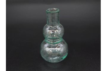 戦前　当時物　瓢箪型　気泡や絶妙なフォルムが味わいのあるニッキ水瓶5個セット(豆ガラス、ちびニッキ水、ガラス容器、駄菓子屋ビン、ペロペロ、レトロガラス、一輪挿し、ひょうたん)(R-077064)