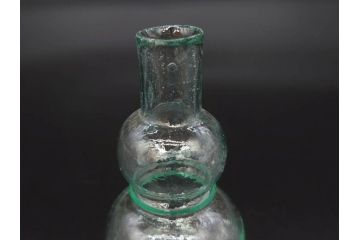 戦前　当時物　瓢箪型　気泡や絶妙なフォルムが味わいのあるニッキ水瓶5個セット(豆ガラス、ちびニッキ水、ガラス容器、駄菓子屋ビン、ペロペロ、レトロガラス、一輪挿し、ひょうたん)(R-077064)