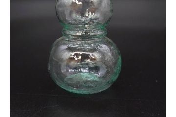 戦前　当時物　瓢箪型　気泡や絶妙なフォルムが味わいのあるニッキ水瓶5個セット(豆ガラス、ちびニッキ水、ガラス容器、駄菓子屋ビン、ペロペロ、レトロガラス、一輪挿し、ひょうたん)(R-077064)