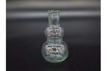 戦前　当時物　瓢箪型　気泡や絶妙なフォルムが味わいのあるニッキ水瓶5個セット(豆ガラス、ちびニッキ水、ガラス容器、駄菓子屋ビン、ペロペロ、レトロガラス、一輪挿し、ひょうたん)(R-077064)