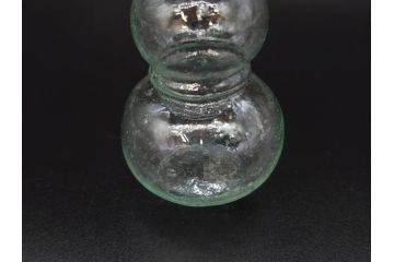 戦前　当時物　瓢箪型　気泡や絶妙なフォルムが味わいのあるニッキ水瓶5個セット(豆ガラス、ちびニッキ水、ガラス容器、駄菓子屋ビン、ペロペロ、レトロガラス、一輪挿し、ひょうたん)(R-077064)