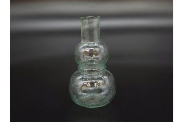 戦前　当時物　瓢箪型　気泡や絶妙なフォルムが味わいのあるニッキ水瓶5個セット(豆ガラス、ちびニッキ水、ガラス容器、駄菓子屋ビン、ペロペロ、レトロガラス、一輪挿し、ひょうたん)(R-077064)
