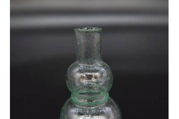 戦前　当時物　瓢箪型　気泡や絶妙なフォルムが味わいのあるニッキ水瓶5個セット(豆ガラス、ちびニッキ水、ガラス容器、駄菓子屋ビン、ペロペロ、レトロガラス、一輪挿し、ひょうたん)(R-077064)