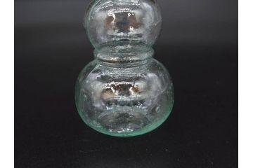 戦前　当時物　瓢箪型　気泡や絶妙なフォルムが味わいのあるニッキ水瓶5個セット(豆ガラス、ちびニッキ水、ガラス容器、駄菓子屋ビン、ペロペロ、レトロガラス、一輪挿し、ひょうたん)(R-077065)