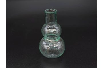 戦前　当時物　瓢箪型　気泡や絶妙なフォルムが味わいのあるニッキ水瓶5個セット(豆ガラス、ちびニッキ水、ガラス容器、駄菓子屋ビン、ペロペロ、レトロガラス、一輪挿し、ひょうたん)(R-077065)