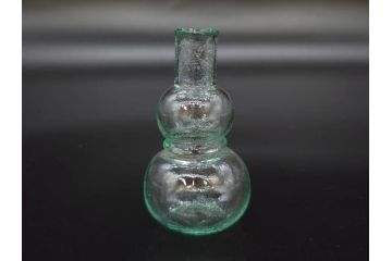 戦前　当時物　瓢箪型　気泡や絶妙なフォルムが味わいのあるニッキ水瓶5個セット(豆ガラス、ちびニッキ水、ガラス容器、駄菓子屋ビン、ペロペロ、レトロガラス、一輪挿し、ひょうたん)(R-077065)