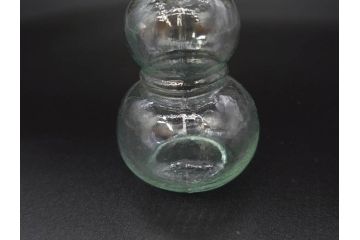 戦前　当時物　瓢箪型　気泡や絶妙なフォルムが味わいのあるニッキ水瓶5個セット(豆ガラス、ちびニッキ水、ガラス容器、駄菓子屋ビン、ペロペロ、レトロガラス、一輪挿し、ひょうたん)(R-077065)