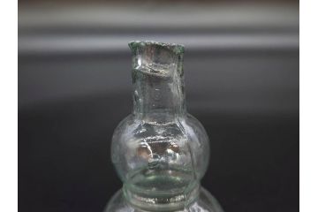 戦前　当時物　瓢箪型　気泡や絶妙なフォルムが味わいのあるニッキ水瓶5個セット(豆ガラス、ちびニッキ水、ガラス容器、駄菓子屋ビン、ペロペロ、レトロガラス、一輪挿し、ひょうたん)(R-077065)