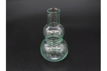 戦前　当時物　瓢箪型　気泡や絶妙なフォルムが味わいのあるニッキ水瓶5個セット(豆ガラス、ちびニッキ水、ガラス容器、駄菓子屋ビン、ペロペロ、レトロガラス、一輪挿し、ひょうたん)(R-077065)
